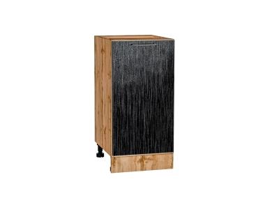 Шкаф нижний Валерия-М 400 Чёрный металлик дождь / Дуб Вотан