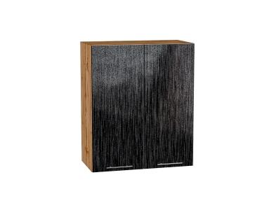 Шкаф верхний Валерия-М 600 Чёрный металлик дождь / Дуб Вотан