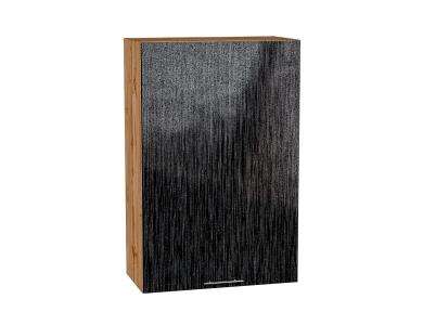 Шкаф верхний Валерия-М 600МН Чёрный металлик дождь / Дуб Вотан