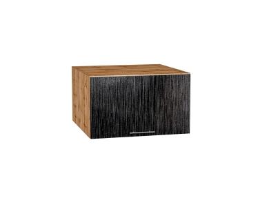 Шкаф верхний горизонтальный с увеличенной глубиной Валерия-М 610 Чёрный металлик дождь / Дуб Вотан