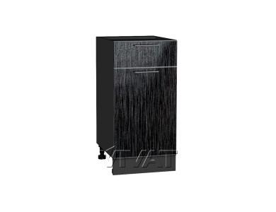 Шкаф нижний с 1 ящиком Валерия-М 400 Чёрный металлик дождь / Graphite