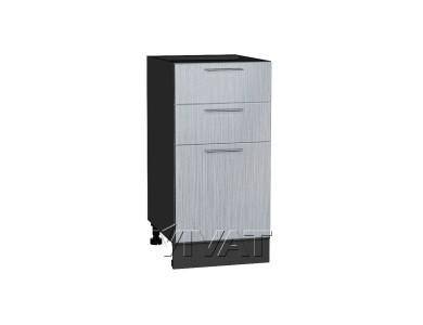 Шкаф нижний с 3-мя ящиками Валерия-М 400 Серый металлик дождь светлый / Graphite