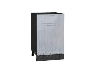 Шкаф нижний с 1 ящиком Валерия-М 500 Серый металлик дождь светлый / Graphite