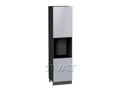 Шкаф пенал под бытовую технику Валерия-М 600Н (для верхних шкафов 920) Серый металлик дождь светлый / Graphite