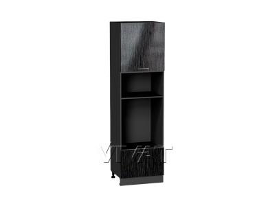 Шкаф пенал под встраиваемую бытовую технику Валерия-М 600 (для верхних шкафов 720) Чёрный металлик дождь / Graphite