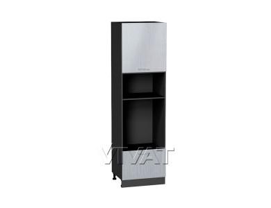 Шкаф пенал под встраиваемую бытовую технику Валерия-М 600 (для верхних шкафов 720) Серый металлик дождь светлый / Graphite