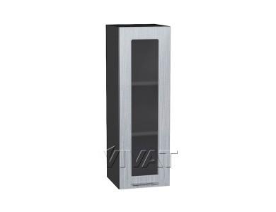 Шкаф верхний со стеклом Валерия-М 300Н Серый металлик дождь светлый / Graphite