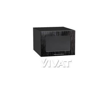 Шкаф верхний горизонтальный с увеличенной глубиной со стеклом Валерия-М 510 Чёрный металлик дождь / Graphite