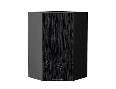 Шкаф верхний угловой Валерия-М 590Н Чёрный металлик дождь / Graphite