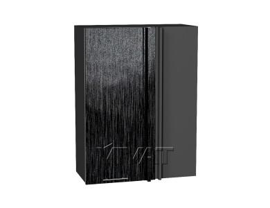 Шкаф верхний прямой угловой Валерия-М 700Н Чёрный металлик дождь / Graphite