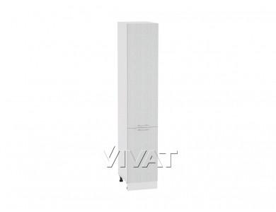 Шкаф пенал Валерия-М 400 (для верхних шкафов 720) Серый металлик дождь светлый / Белый