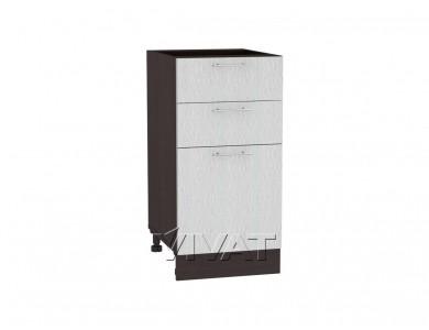 Шкаф нижний с 3-мя ящиками Валерия-М 400 Серый металлик дождь светлый / Венге