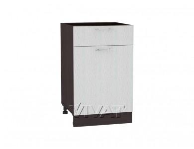 Шкаф нижний с 1 ящиком Валерия-М 500 Серый металлик дождь светлый / Венге