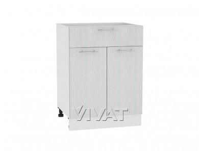Шкаф нижний с 1 ящиком Валерия-М 601М Серый металлик дождь светлый / Белый