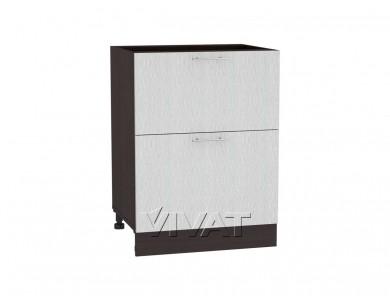 Шкаф нижний с 2-мя ящиками Валерия-М 600 Серый металлик дождь светлый / Венге