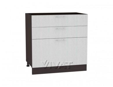 Шкаф нижний с 3-мя ящиками Валерия-М 800 Серый металлик дождь светлый / Венге