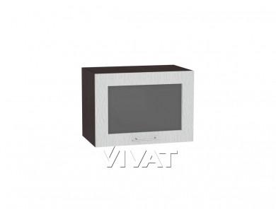 Шкаф верхний горизонтальный со стеклом Валерия-М 500 Серый металлик дождь светлый / Венге
