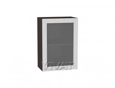 Шкаф верхний со стеклом Валерия-М 500Н Серый металлик дождь светлый / Венге