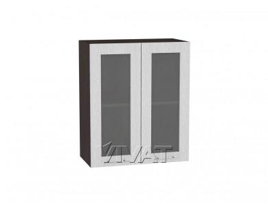 Шкаф верхний со стеклом Валерия-М 600 Серый металлик дождь светлый / Венге