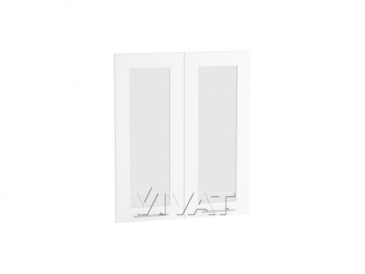 Комплект фасадов Валерия-М со стеклом для каркаса Ф-45 В600 Белый глянец