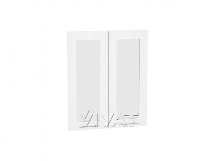 Комплект фасадов Валерия-М со стеклом для каркаса Ф-45 В600 Белый металлик
