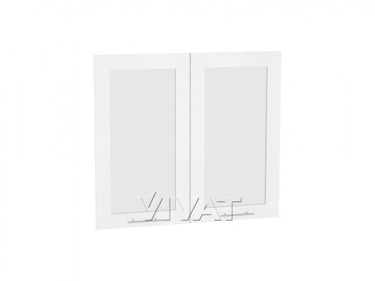 Комплект фасадов Валерия-М со стеклом для каркаса Ф-55 В800 Белый металлик