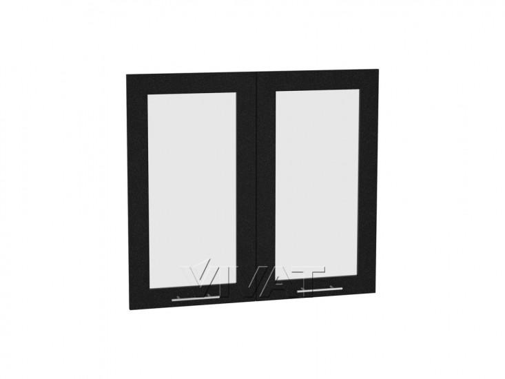 Комплект фасадов Валерия-М со стеклом для каркаса Ф-55 В800 Чёрный металлик