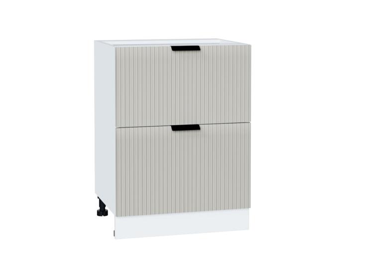Шкаф нижний с 2-мя ящиками Евро Лайн 600 Агат / Белый