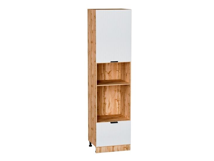 Шкаф пенал под встраиваемую бытовую технику Евро Лайн 600 (для верхних шкафов 720) Белый / Дуб Вотан