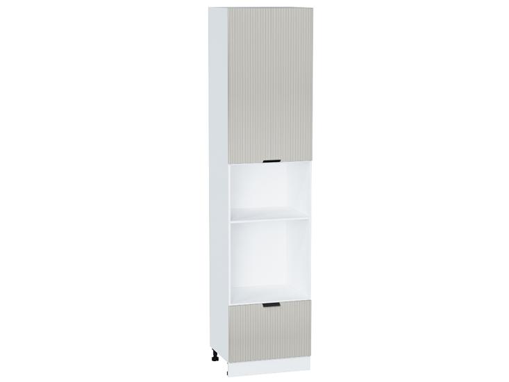 Шкаф пенал под встраиваемую бытовую технику Евро Лайн 600Н (для верхних шкафов 920) Агат / Белый