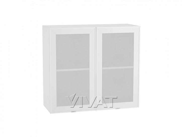 Шкаф верхний со стеклом Фьюжн-AL 800 Белый