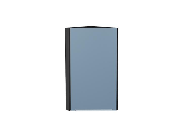 Шкаф верхний торцевой Фьюжн 300 Silky Blue / Graphite