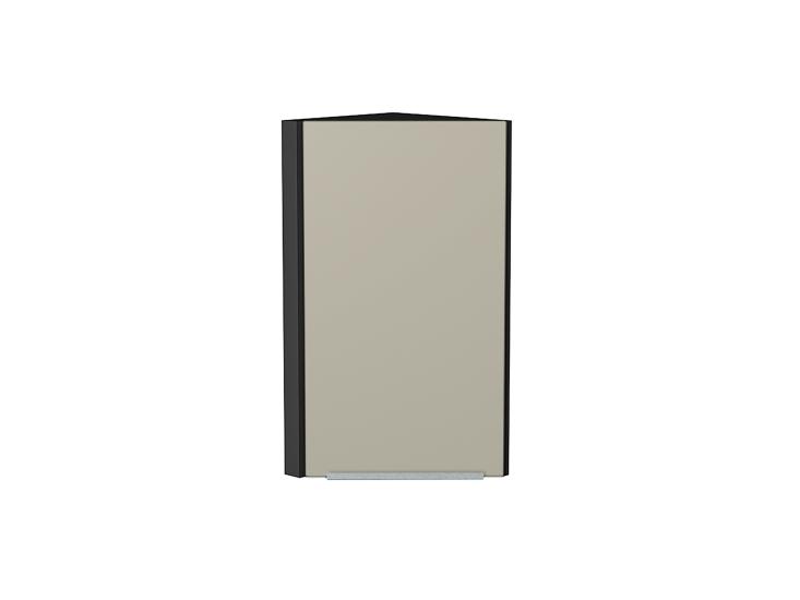 Шкаф верхний торцевой Фьюжн 300 Silky Grey / Graphite