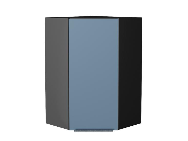 Шкаф верхний угловой Фьюжн 590Н Silky Blue / Graphite