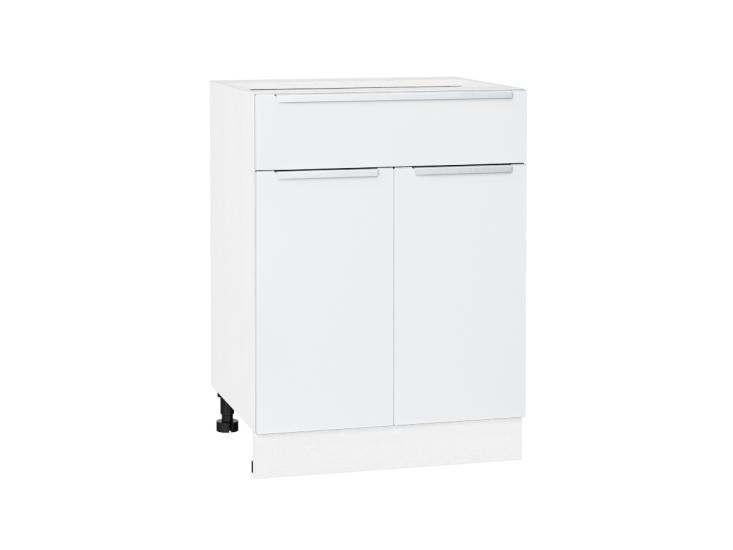 Шкаф нижний с 1 ящиком Фьюжн 601М Silky White / Белый