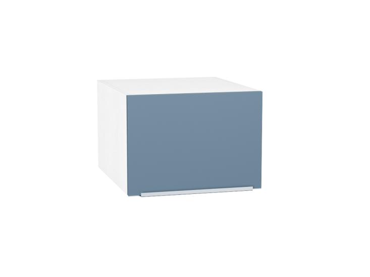 Шкаф верхний горизонтальный с увеличенной глубиной Фьюжн 510 Silky Blue / Белый