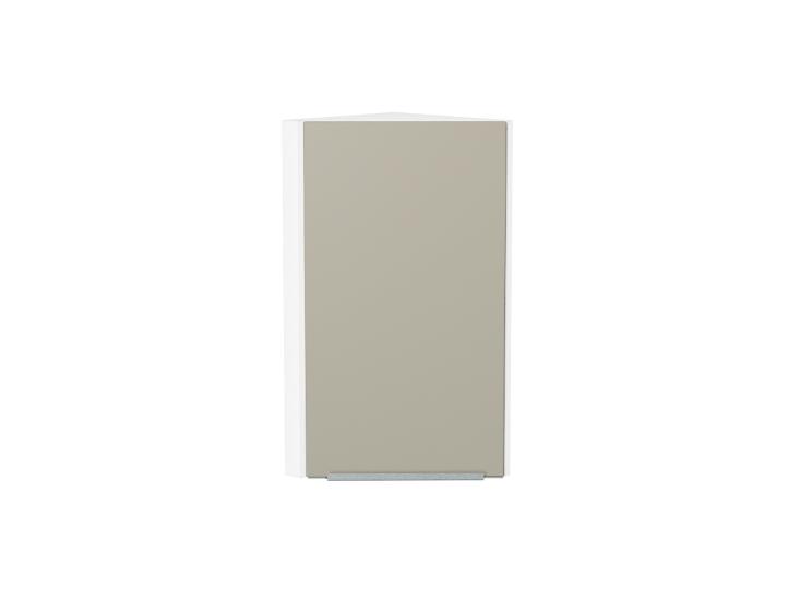 Шкаф верхний торцевой Фьюжн 300 Silky Grey / Белый