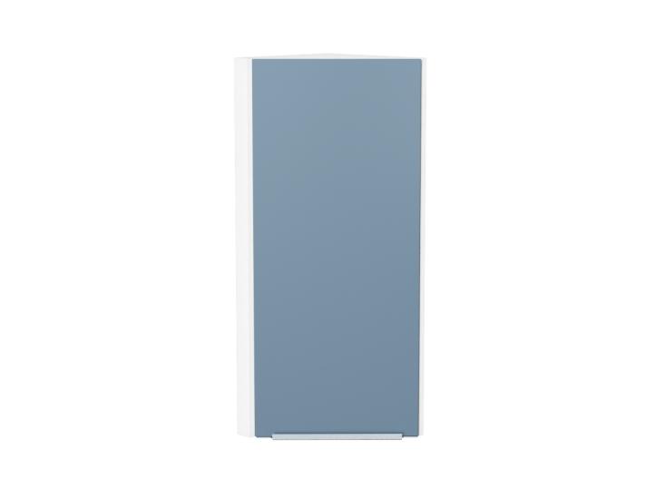 Шкаф верхний торцевой Фьюжн 300Н Silky Blue / Белый