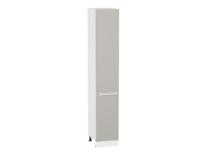 Шкаф пенал Фьюжн 400Н (для верхних шкафов 920) Silky Light Grey / Белый