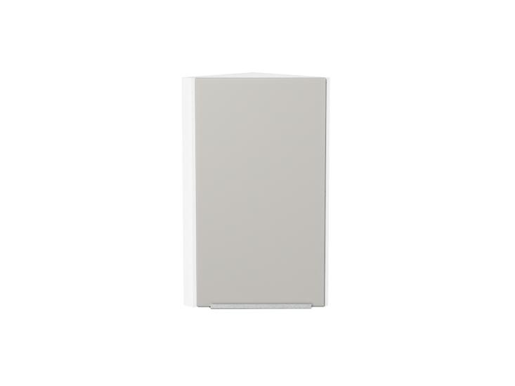 Шкаф верхний торцевой Фьюжн 300 Silky Light Grey / Белый