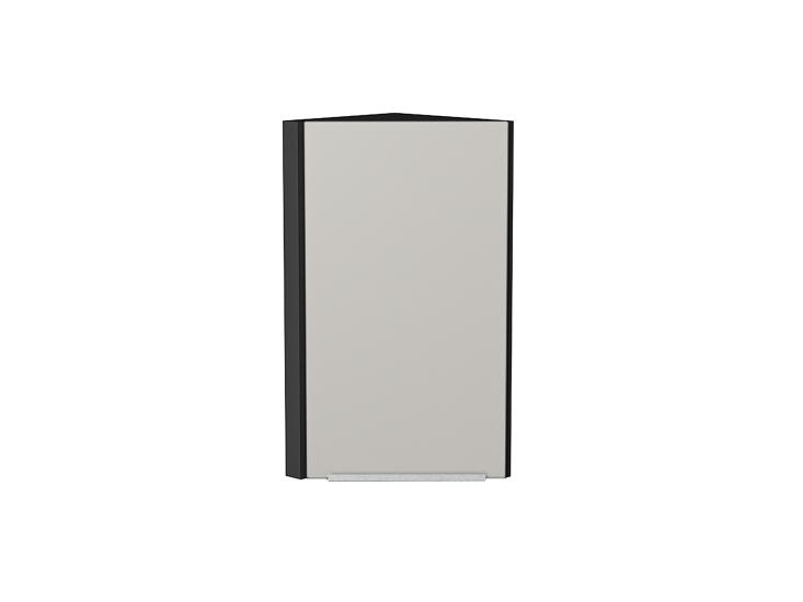 Шкаф верхний торцевой Фьюжн 300 Silky Light Grey / Graphite