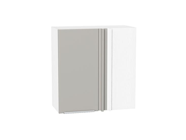 Шкаф верхний прямой угловой Фьюжн 700 Silky Light Grey / Белый