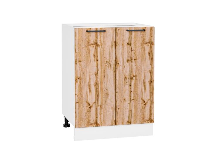 Шкаф нижний Флэт 600 Wotan Oak 2S / Белый