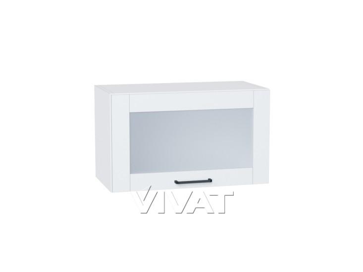 Шкаф верхний горизонтальный со стеклом Флэт 600 White In 2S / Белый