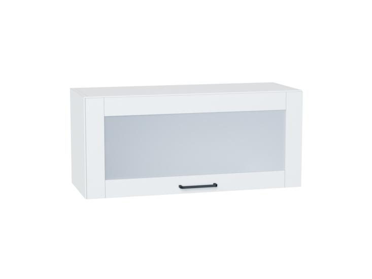 Шкаф верхний горизонтальный со стеклом Флэт 800 White In 2S / Белый