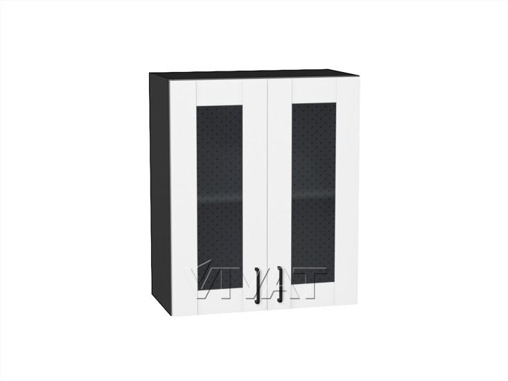 Шкаф верхний со стеклом Лофт 600 Super White / Graphite