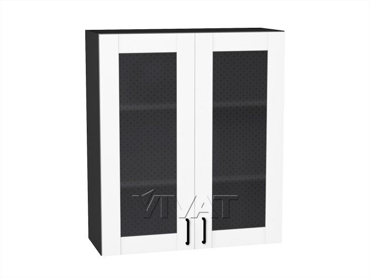 Шкаф верхний со стеклом Лофт 800Н Super White / Graphite
