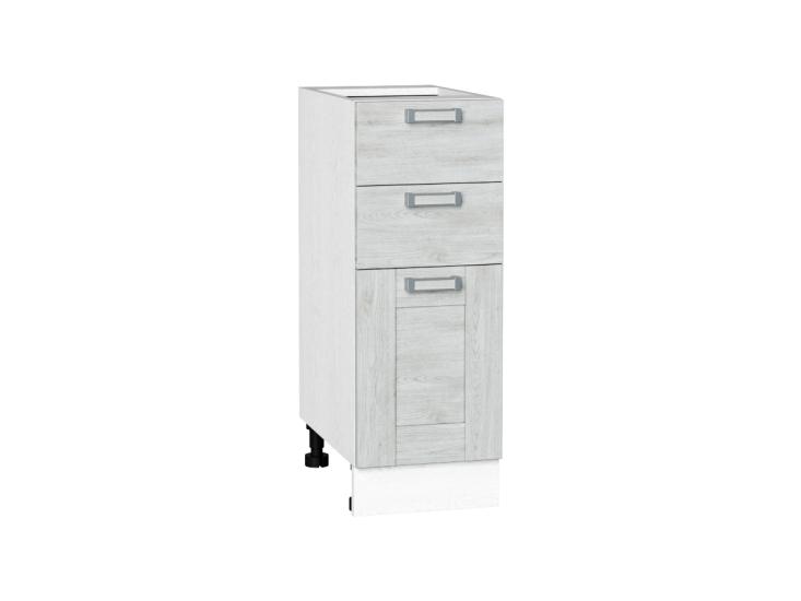 Шкаф нижний с 3-мя ящиками Лофт 300 Nordic Oak / Белый