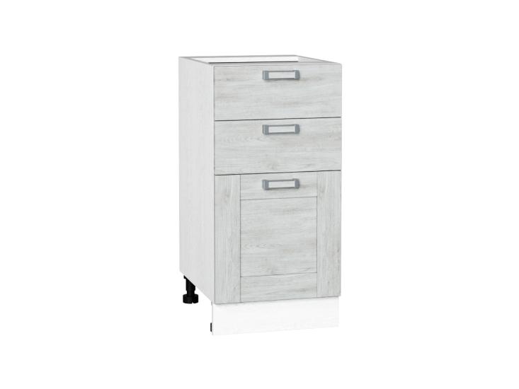 Шкаф нижний с 3-мя ящиками Лофт 400 Nordic Oak / Белый