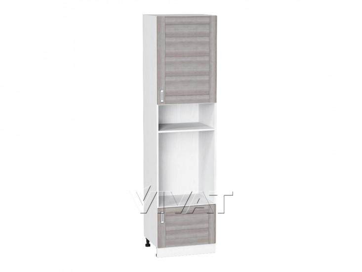 Шкаф пенал под встраиваемую бытовую технику Лофт 600Н (для верхних шкафов 920) Cappuccino Veralinga / Белый